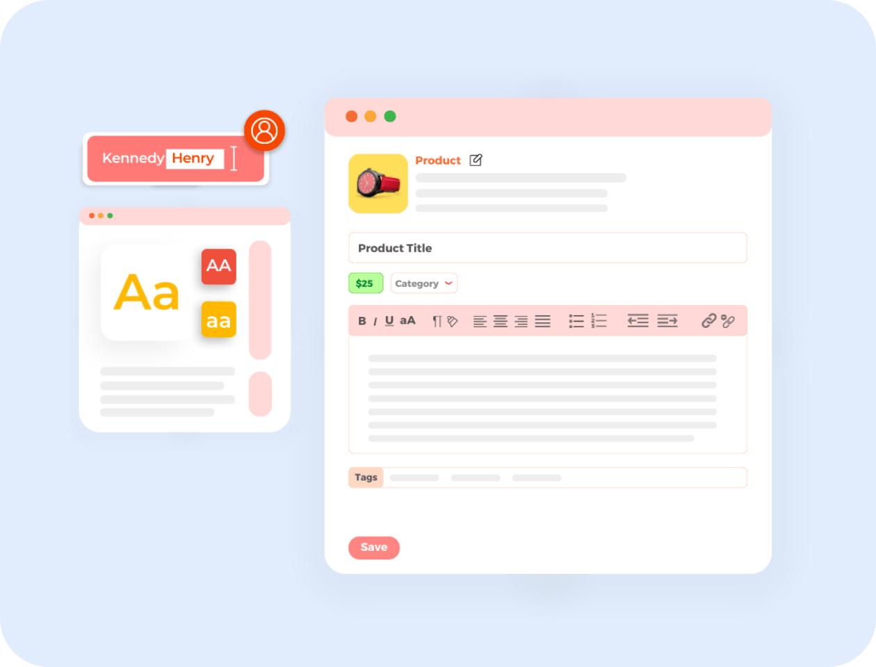 Product Editor Interface